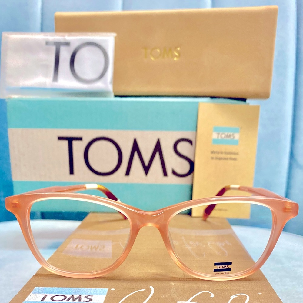 Brand New TOMS Blush Pink KELSEY Cat Eye Eyeglasses RX Ophthalmic